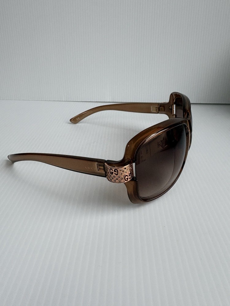Gucci Oversized GG Logo Pave Cristals 2985/S Bronze Gradient- No Case -EUC