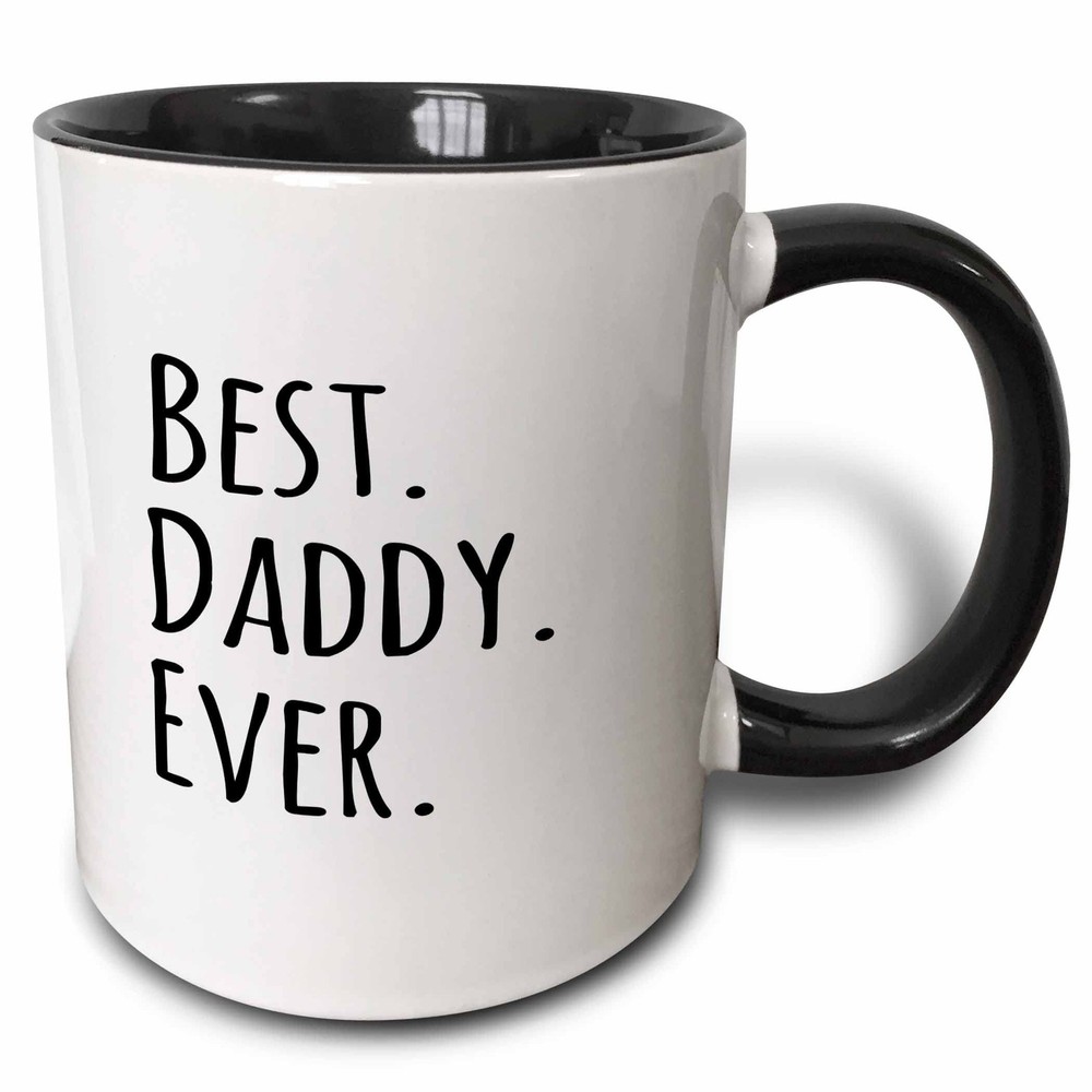 3dRose Best Daddy Ever Mug Two Tone Black 11oz Father’s Day Gift Dad