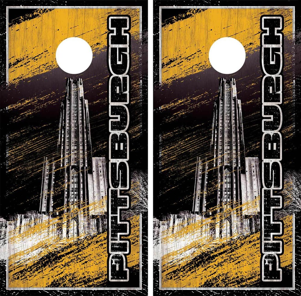 WATERPROOF & NON-FADING Pittsburgh Sports Colors  Cornhole Board Wraps