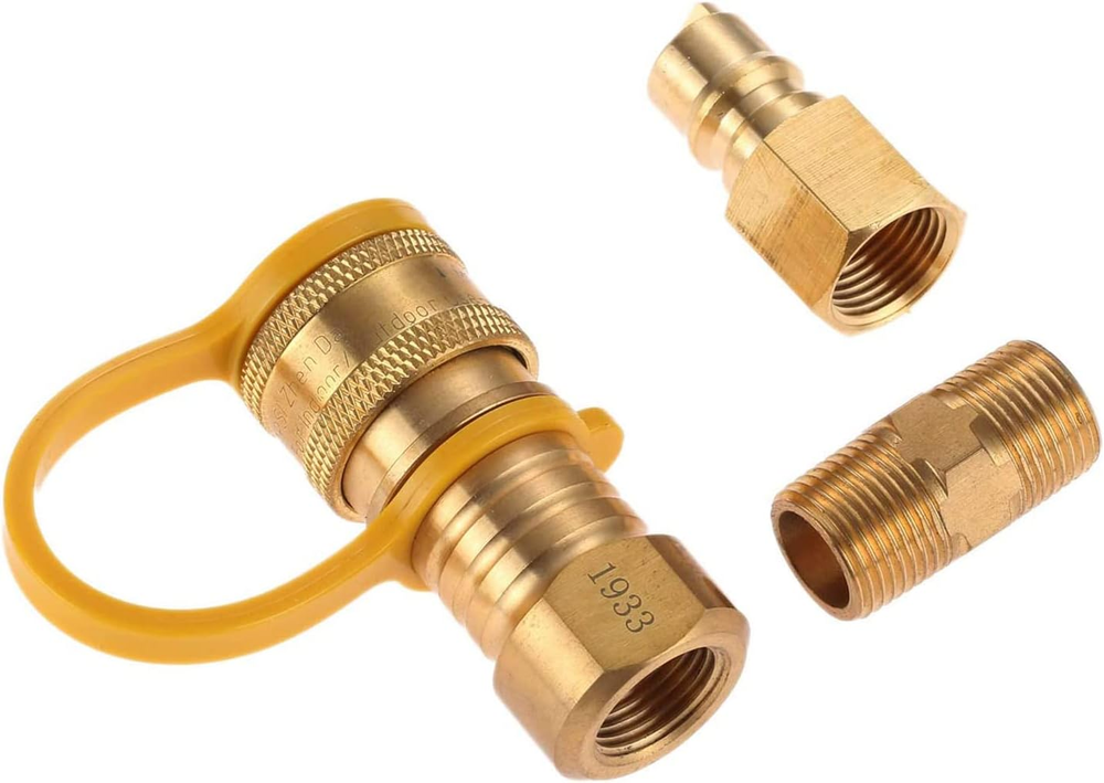 3/8 Inch Natural Gas Quick Connect Fittings, LP Gas Propane Hose Quick Disconne
