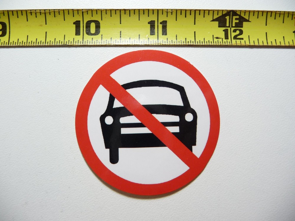 Prohibited Cars Vehicles Decal Sticker for Job Occupation Work Restrictions