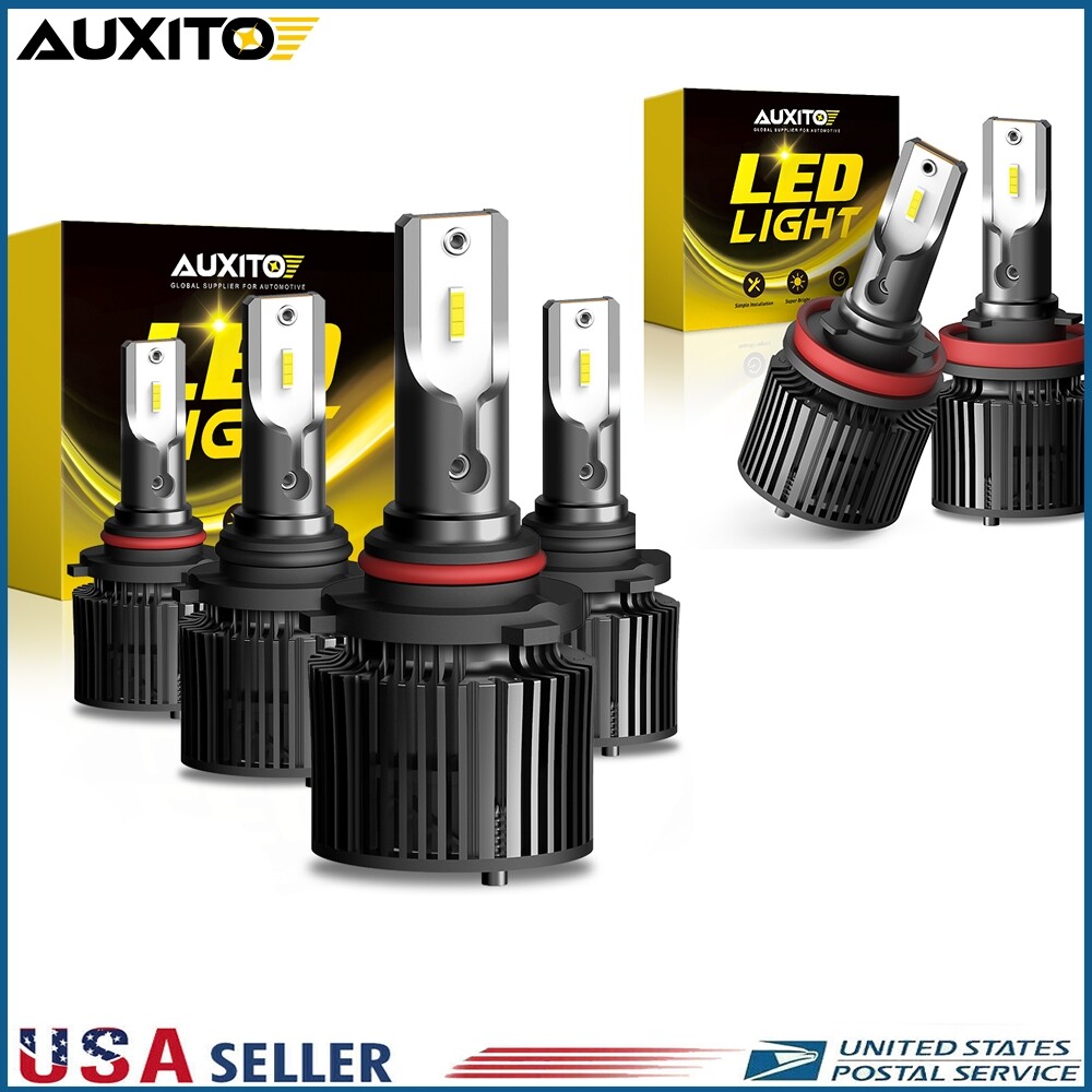 6x Cars 9005+9006+H11 Combo LED Bulbs White CANBUS Headlight Kit High Low Beam