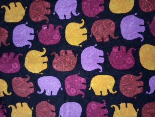 Jungle elephant ribbed fabric piece 21x10.5 inches USA seller