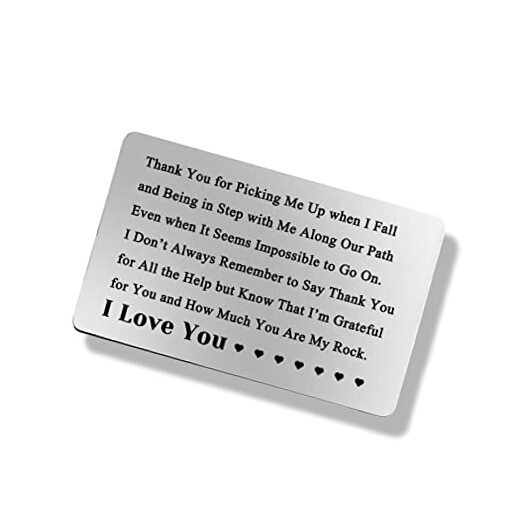 Valentines Day Gift for Him Engraved Wallet Card for Men Anniversary Cards Gift-image