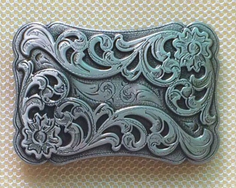 Western Belt Buckle for Men & Women Cowboy Rodeo Vintage Style Wear Retro Floral