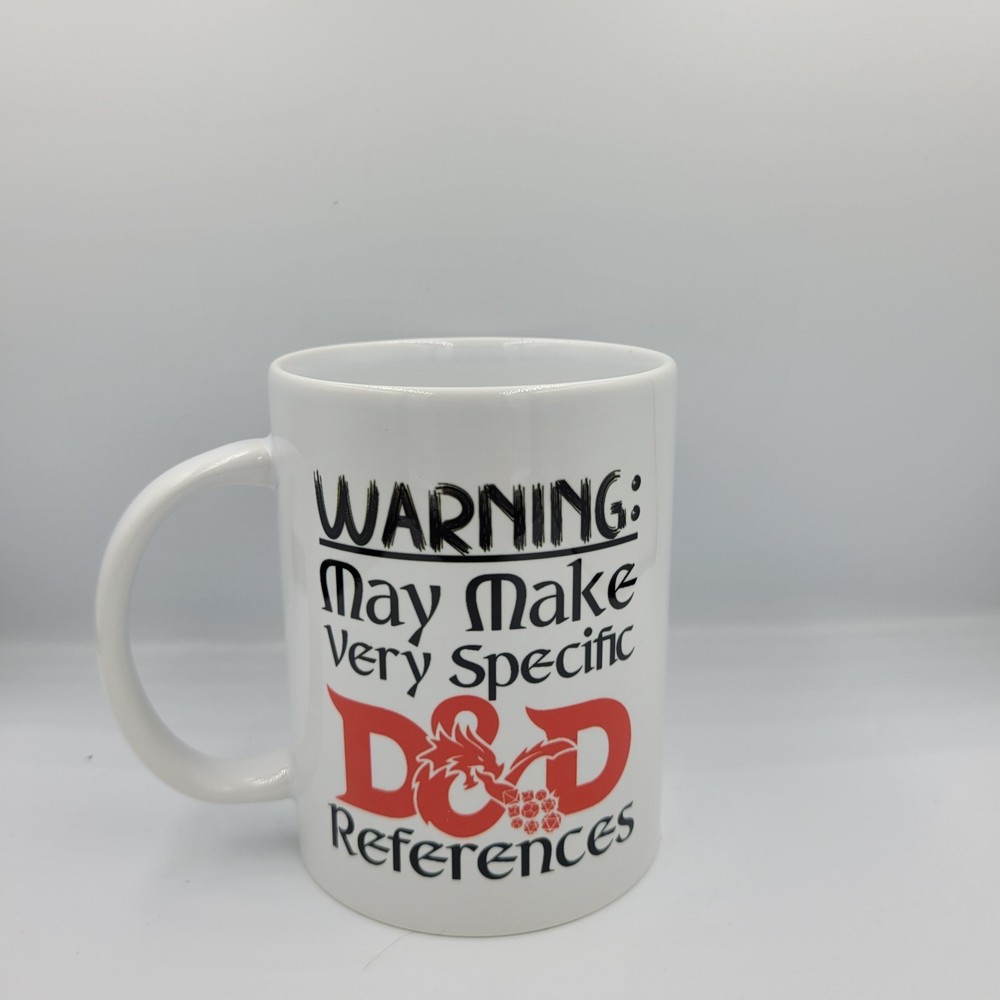 D&D References Warning Mug Funny Gamer Gift for Him Her Tabletop RPG Player 15oz