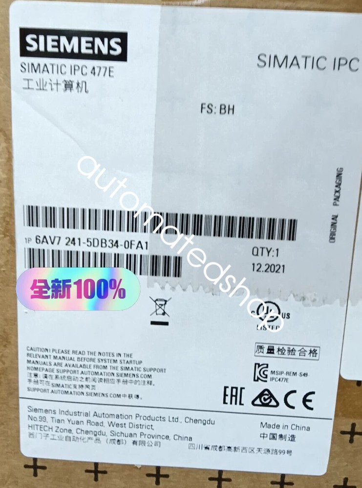 1pcs new SIEMENS 6AV7241-5DB34-0FA1 Industrial computer via FedEx or DHL