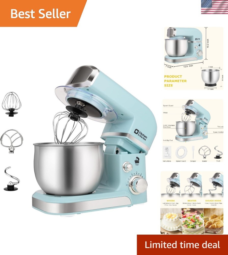 3.2Qt Stand Mixer with 6 Speeds - Compact Lightweight Electric Food Mixer Kit