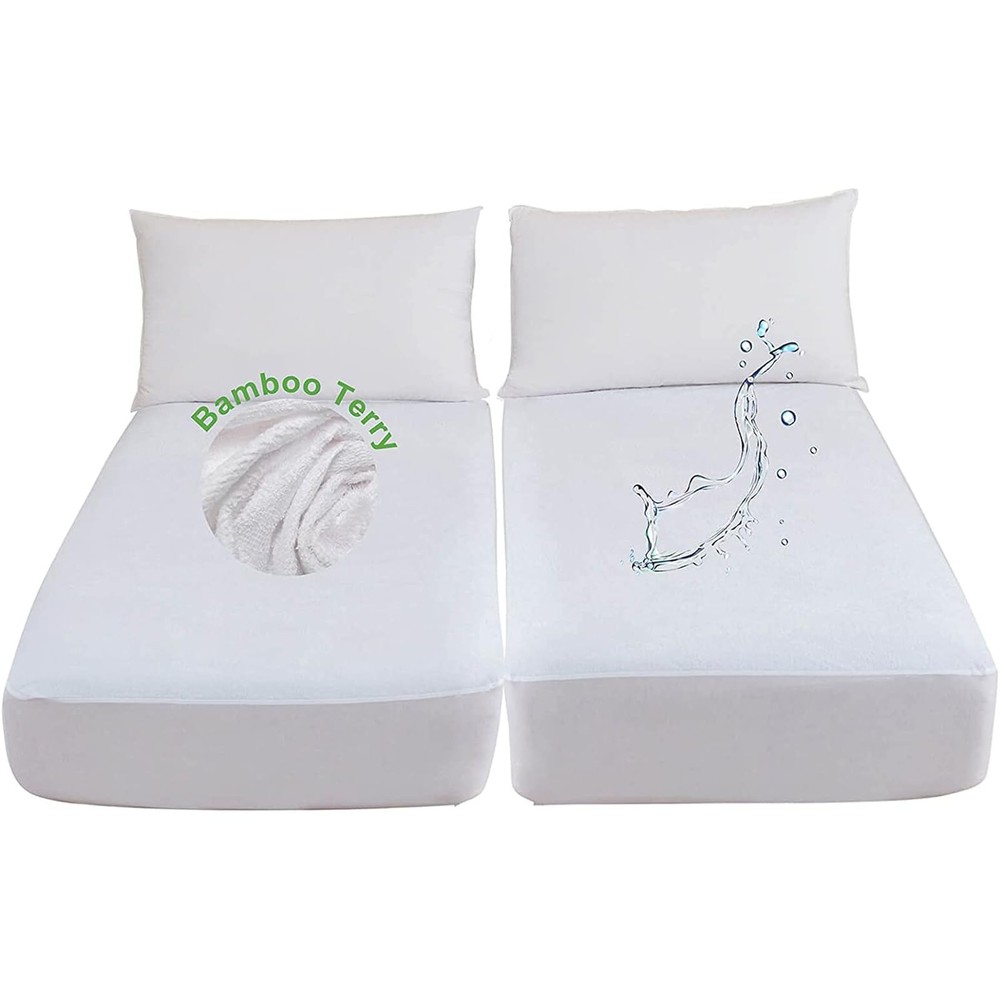 Waterproof Split King Mattress Protector for Adjustable Beds Noiseless Soft V...