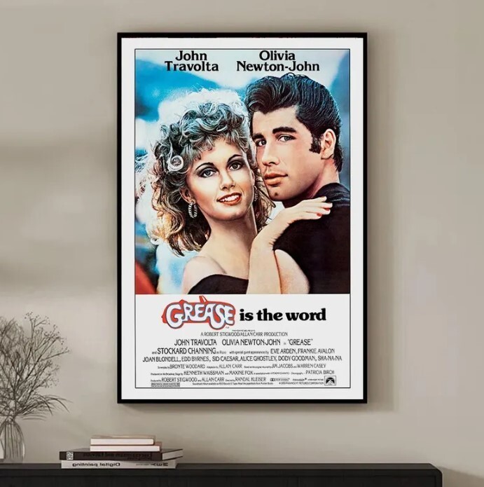 Grease Retro Movie Poster for Vintage Wall Art Decor
