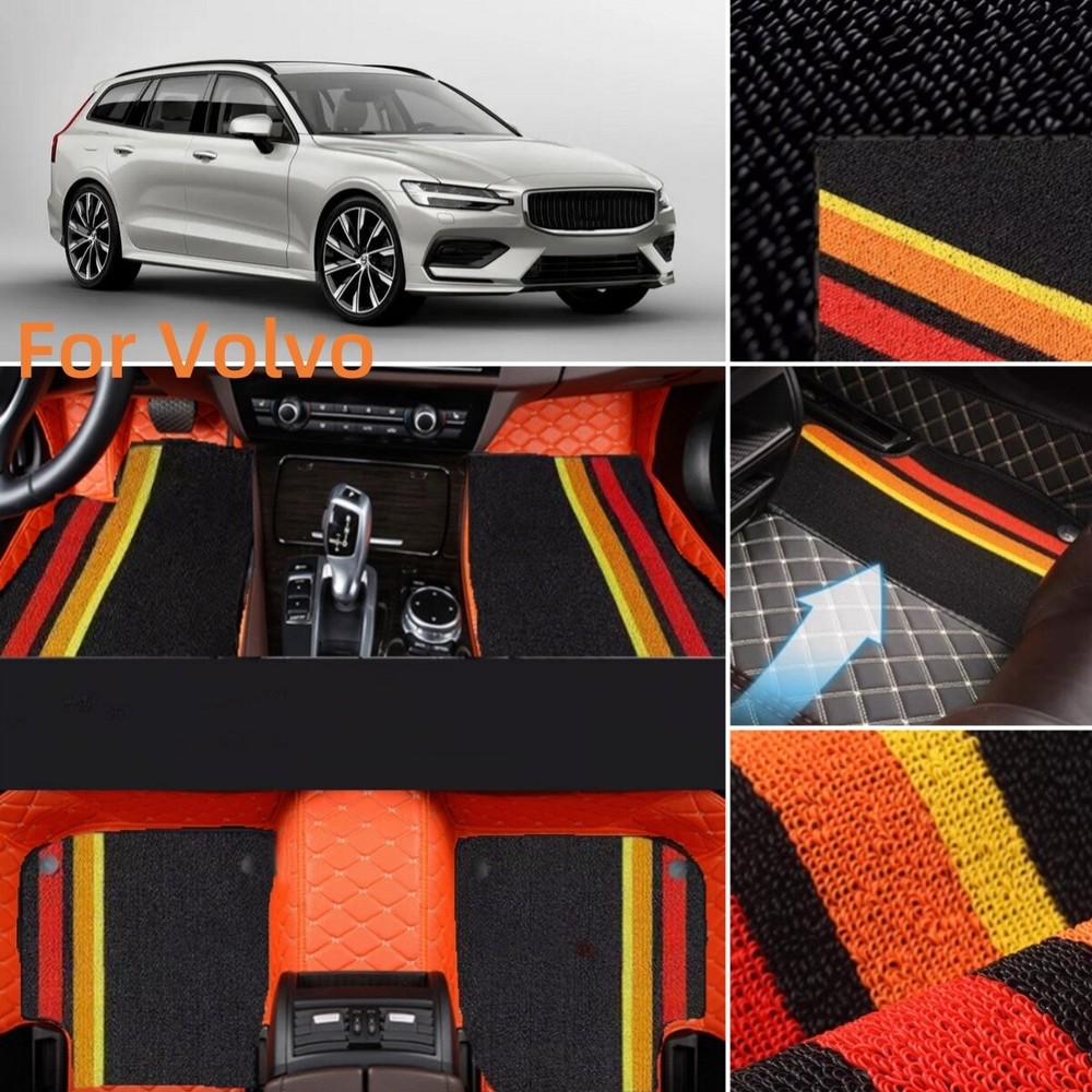 Double Layer Waterproof Car Floor Mats for Volvo All Models Liners-image