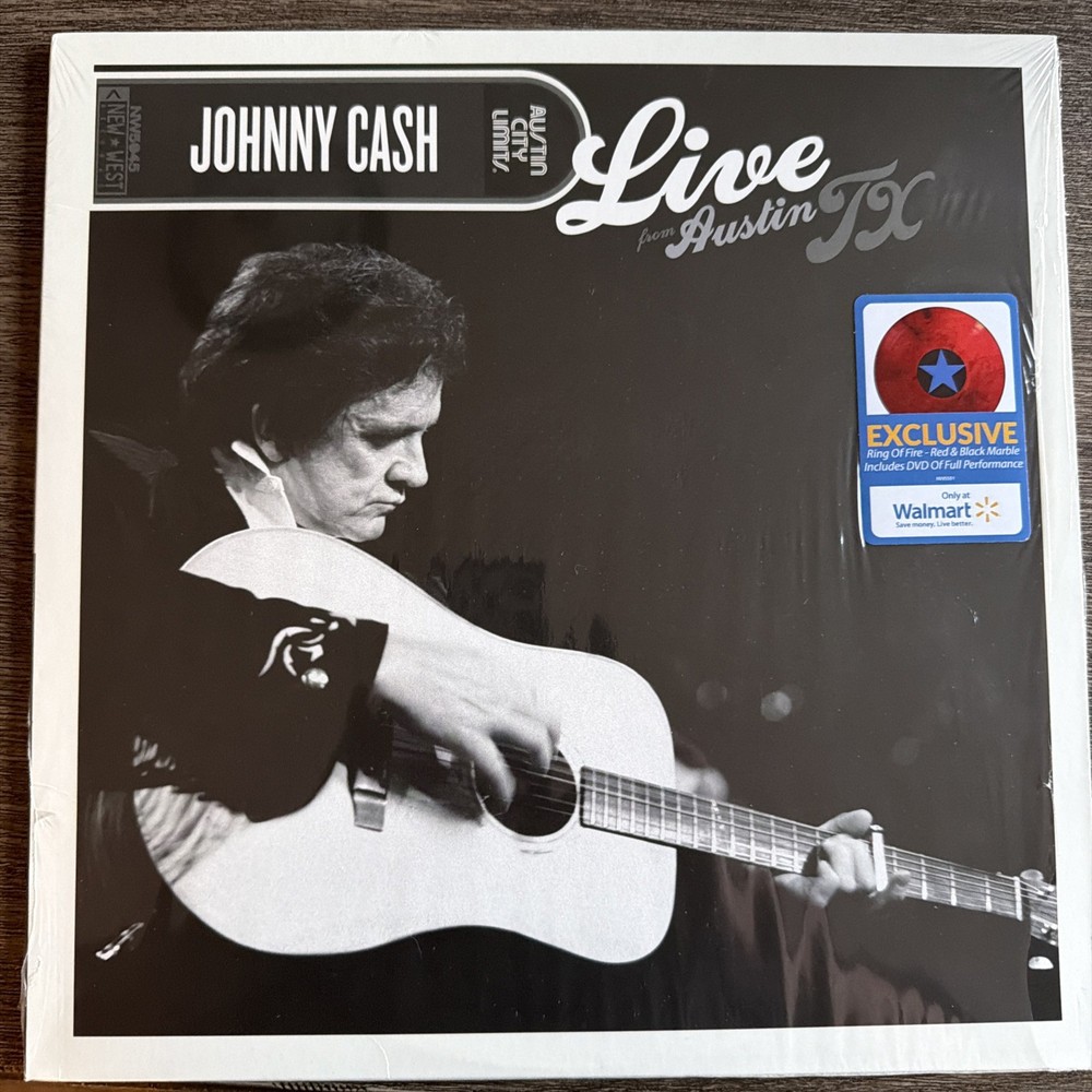 Johnny Cash Live Austin City Limits Limited to 300 Silver Clear Split Vinyl
