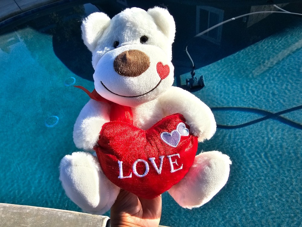 Seasonal Sensations LOVE Plush Teddy Bear Red Heart Pillow Valentines Day Toy-image