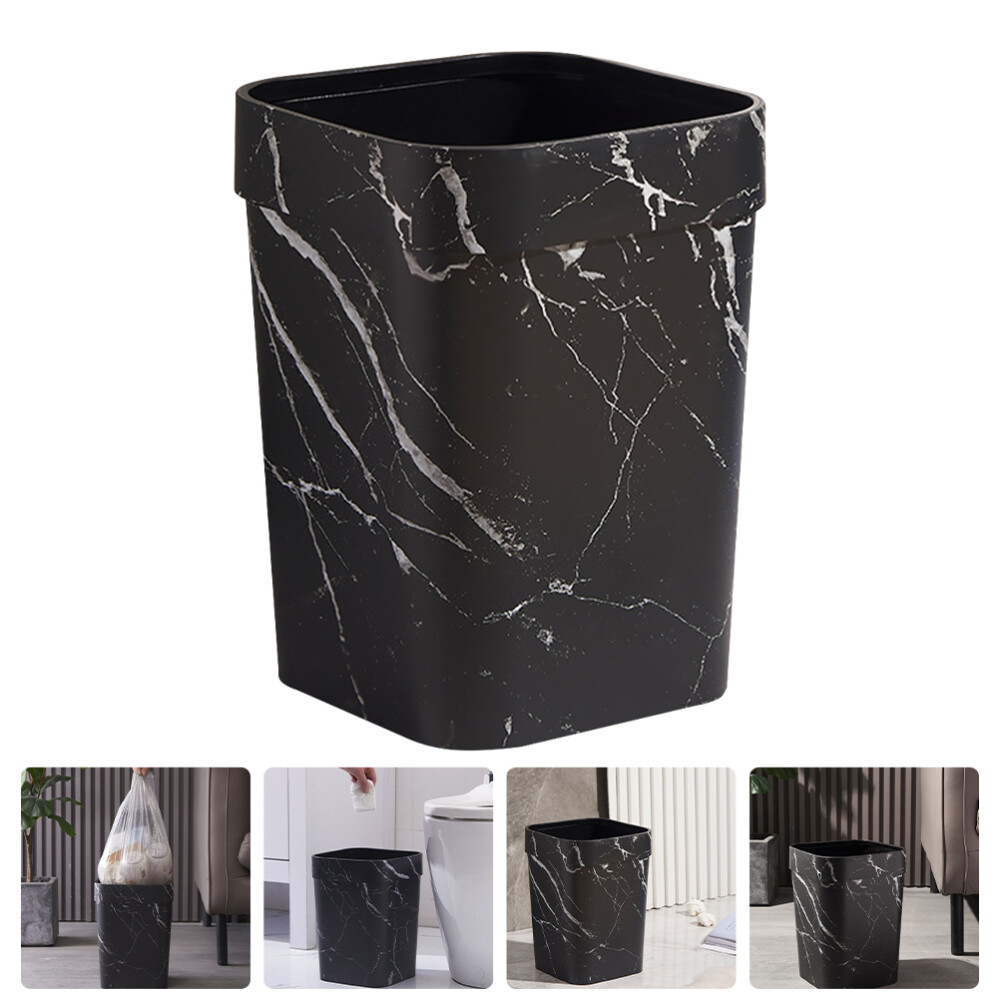 Marble Bathroom Accessories Black Wastebasket Garbage Can Trash Office