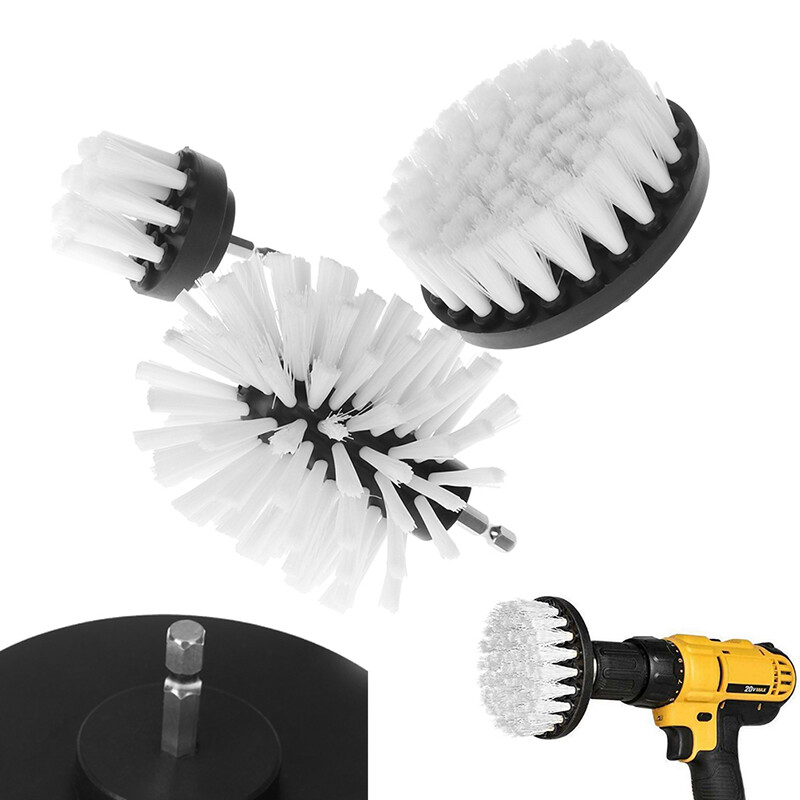 White Electric Floor Cleaning Brush Drill Power Tool Removing Stubborn S  BeS^a5