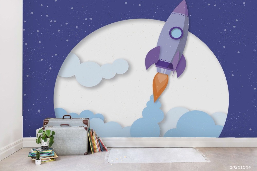 3D Space Rocket Planet Illustration Wall Murals Wallpaper Murals Wall Sticker 30