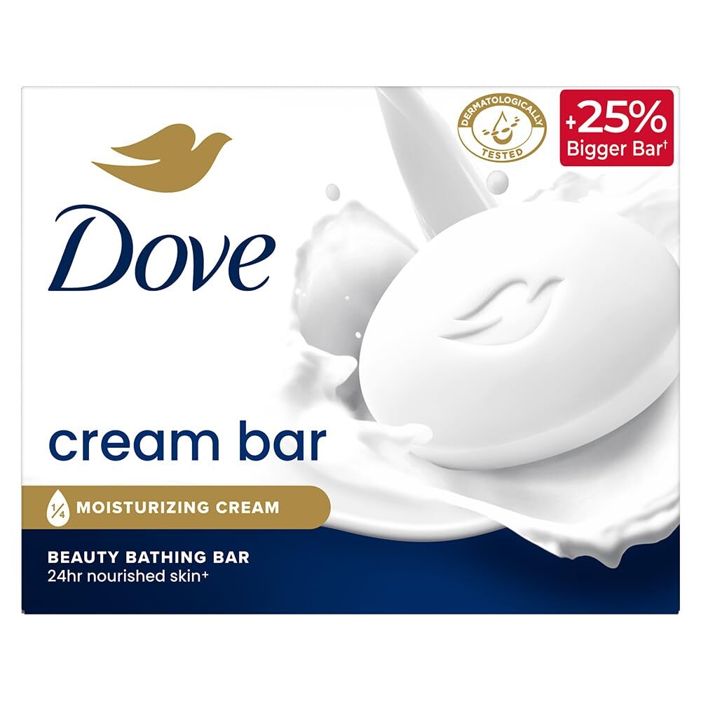 Dove Cream Beauty Bar with Moisturizing Cream Pack of 8 for Soft Smooth Skin