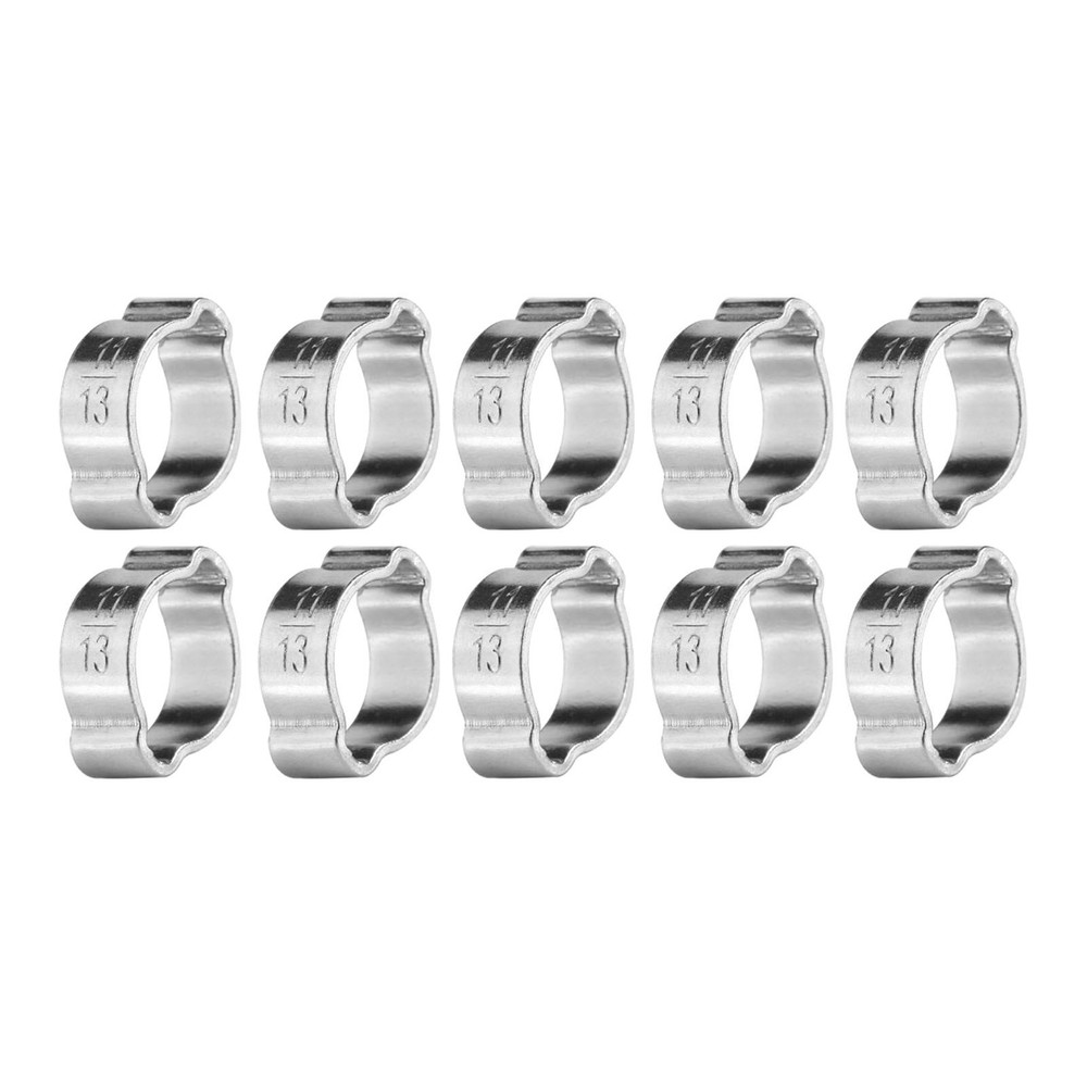 Stainless Steel Two-Ear Hose Clamps 5-23mm for Fuel Petrol Pipe Tube Set of 1