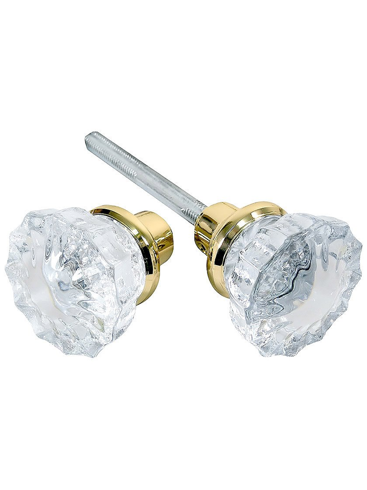 Crystal Glass Mortise Lock Door Knob Set with Brass Finish Base