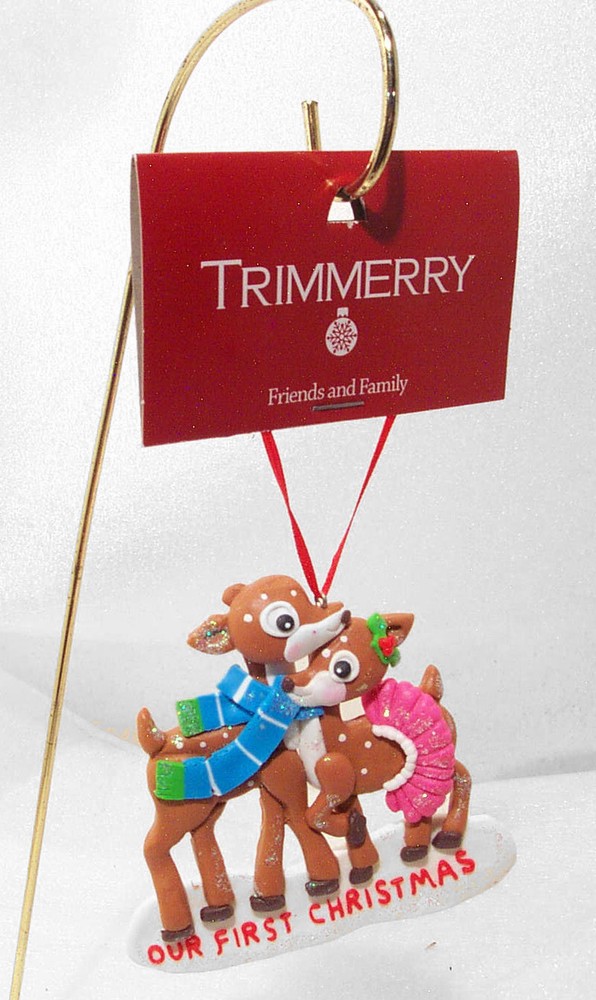 Our First Christmas Reindeer Love Couple Ornament 2014 New with Tag