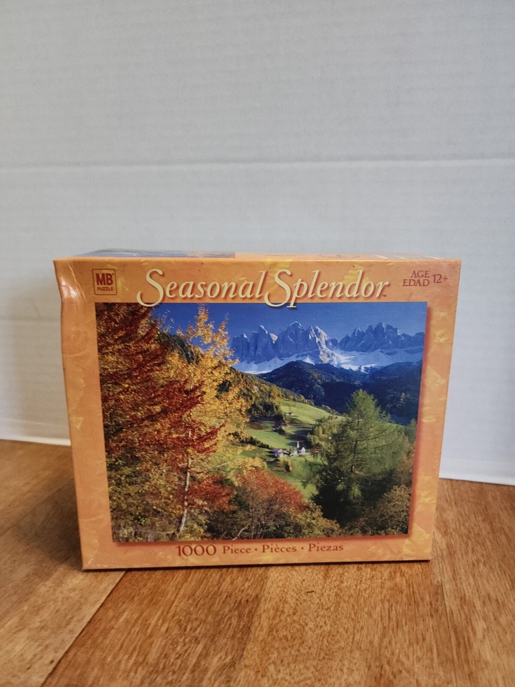 Seasonal Splendor Fall Village 1000 Piece Jigsaw Puzzle Hasbro NEW-image