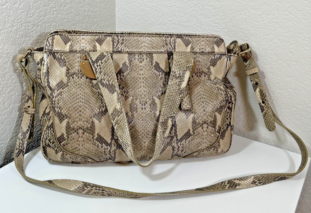 Cole Haan Faux-Snakeskin Embossed Crossbody Purse Bag Christmas Holiday