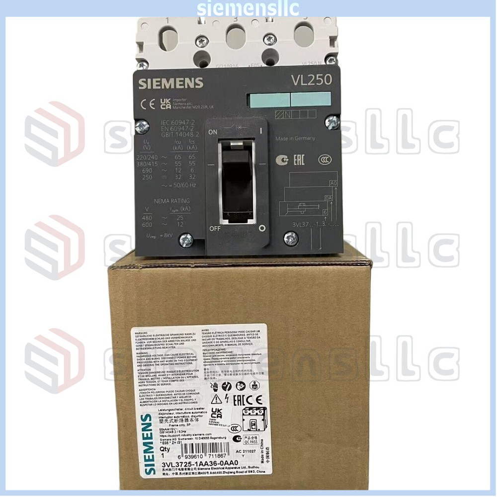 3VL3725-1AA36-0AA0 SIEMENS Circuit Breaker Expedited Shipping UPS Express