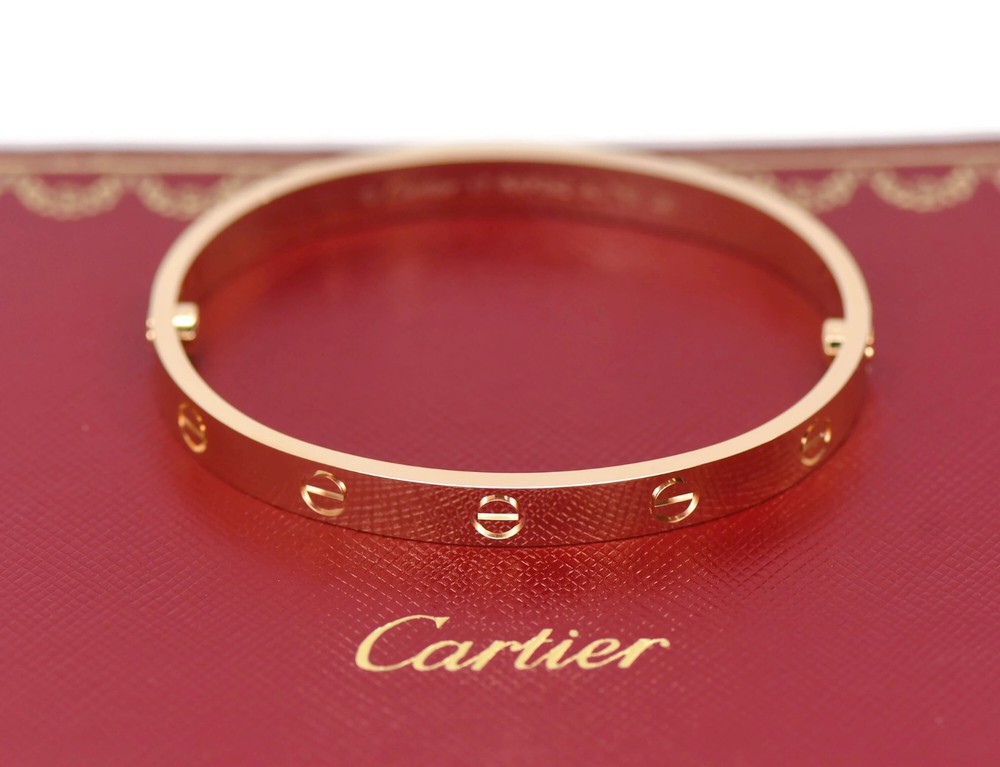 Cartier 18K Rose Gold Love Bracelet Size 17