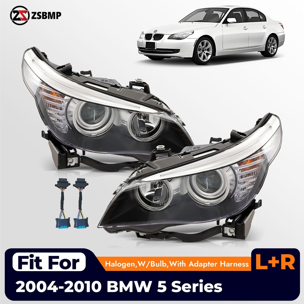 For 2004-2010 BMW 5 SERIES E60/E61 Halogen Headlight Left & Right Side Pair