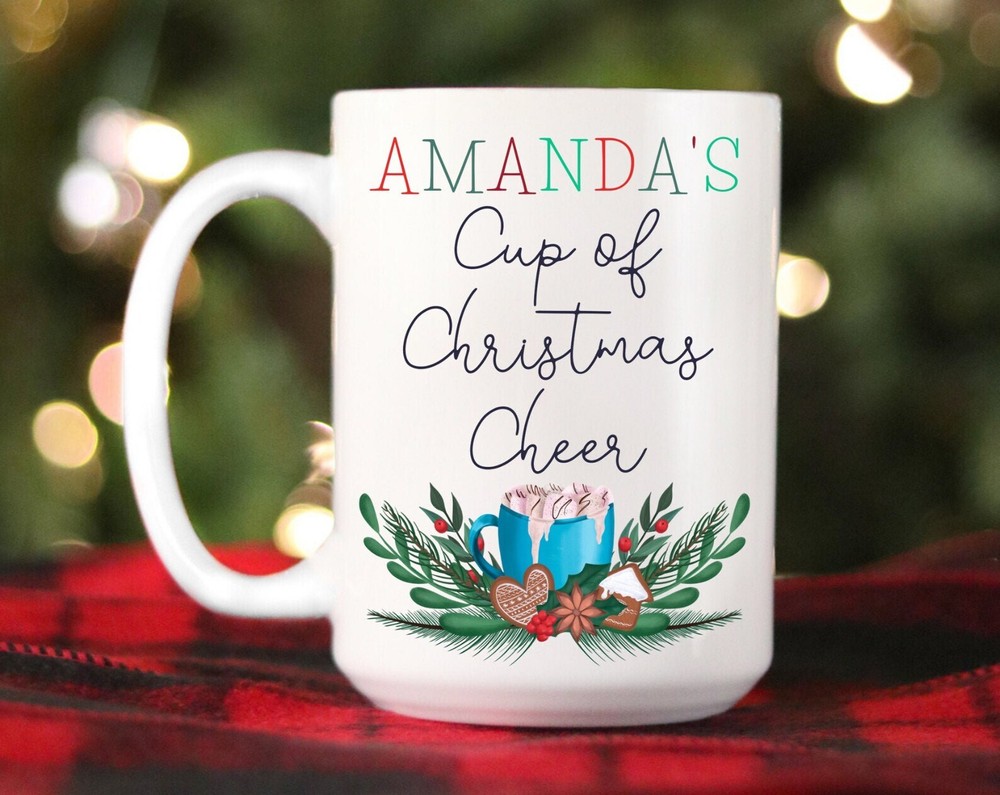 Personalized Christmas Mug Personalized Name Coffee Cup Of Christmas Cheer