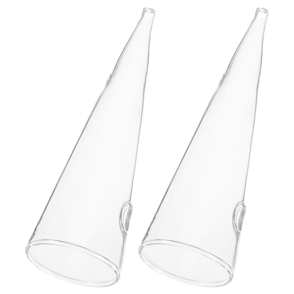 2 Elegant Cone-Shaped Glass Wall Vases for Home Decor