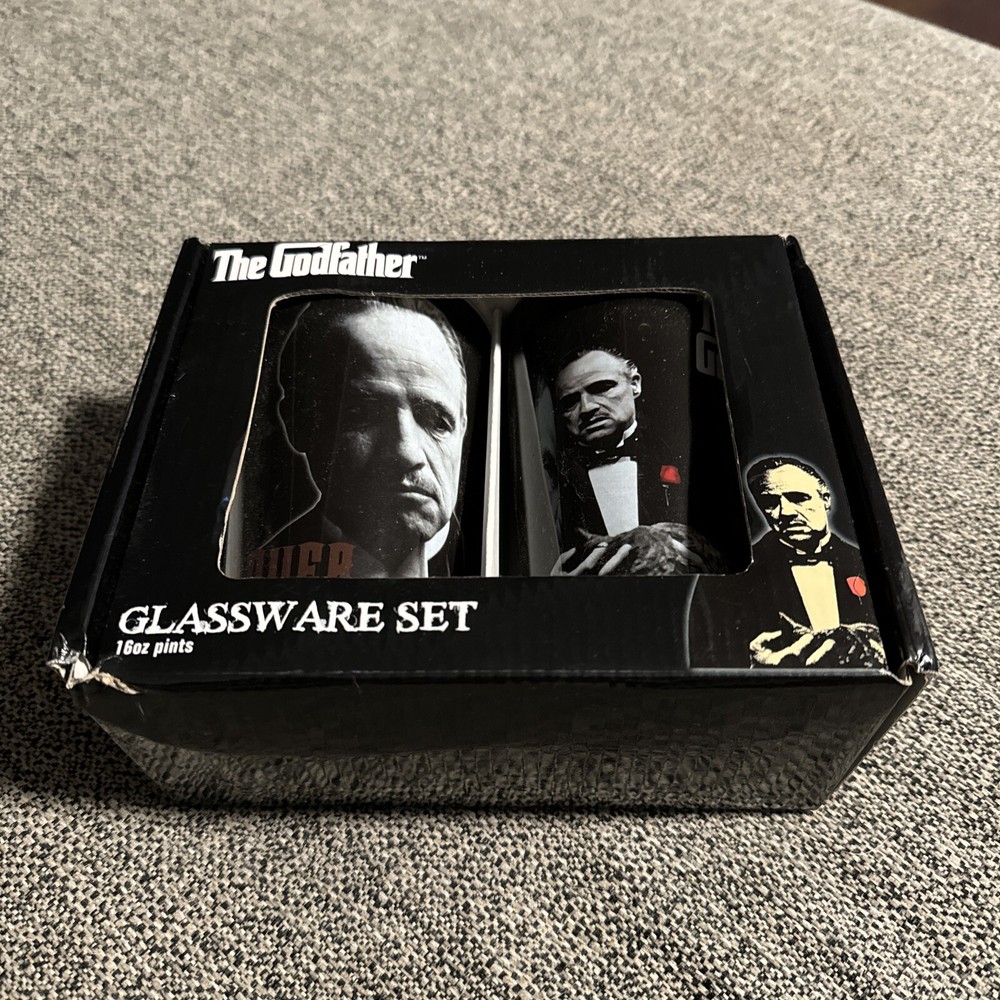 Godfather Glassware Set 16 Oz Pints 2 Glasses