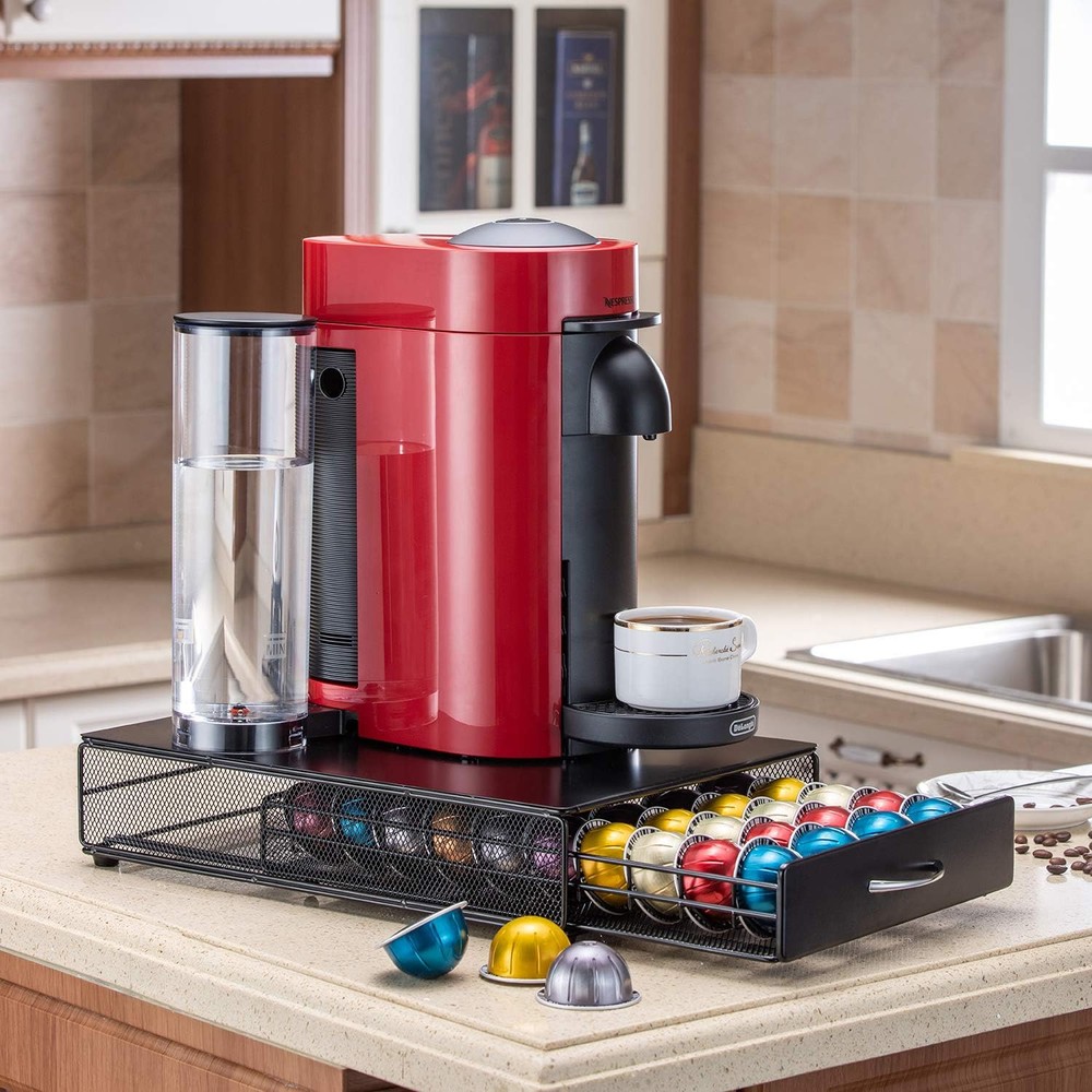 Cast Iron Vertuo Pod Holder with Metal Top for 40 Capsules