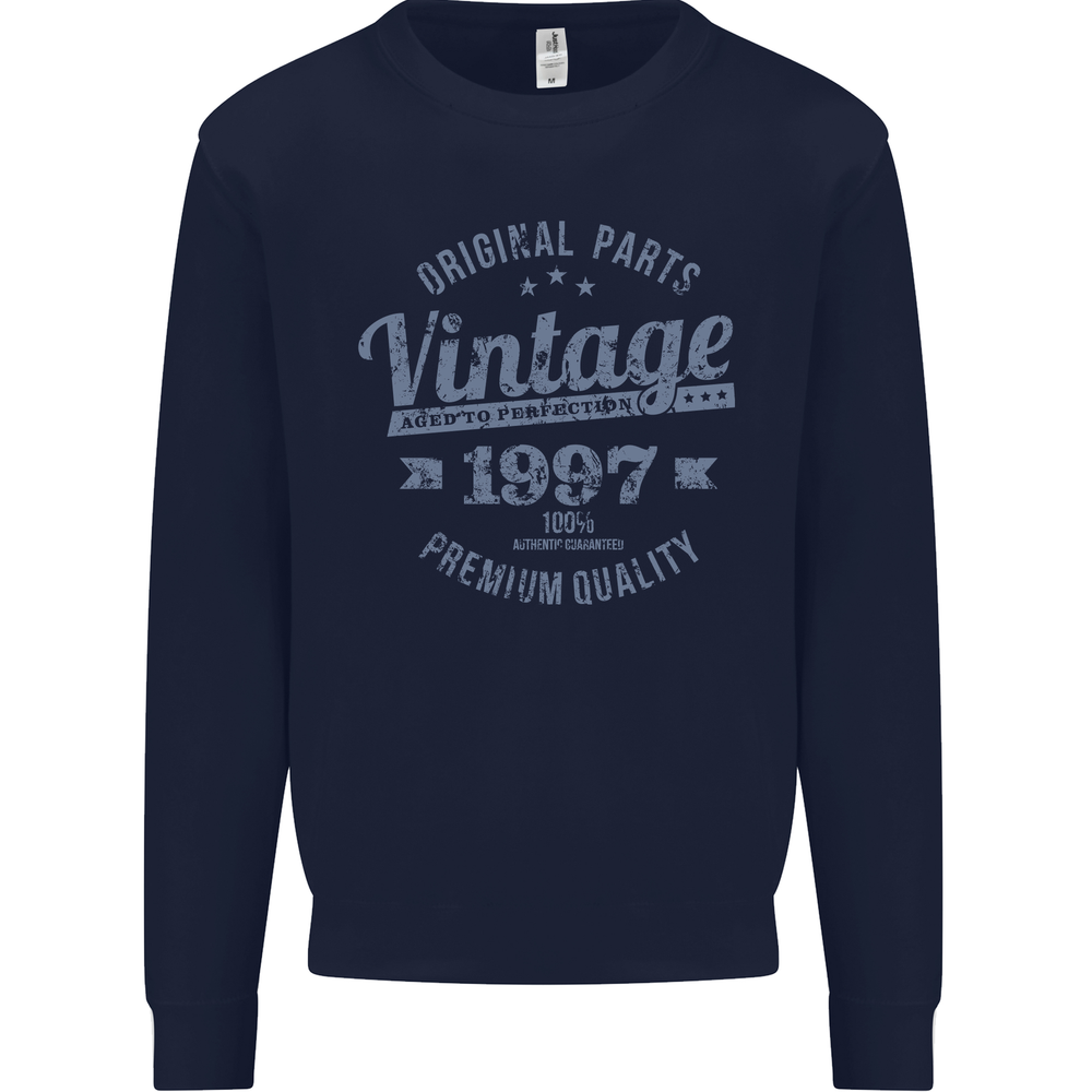 Vintage Year 28th Birthday 1997 Mens Sweatshirt Jumper Navy Blue