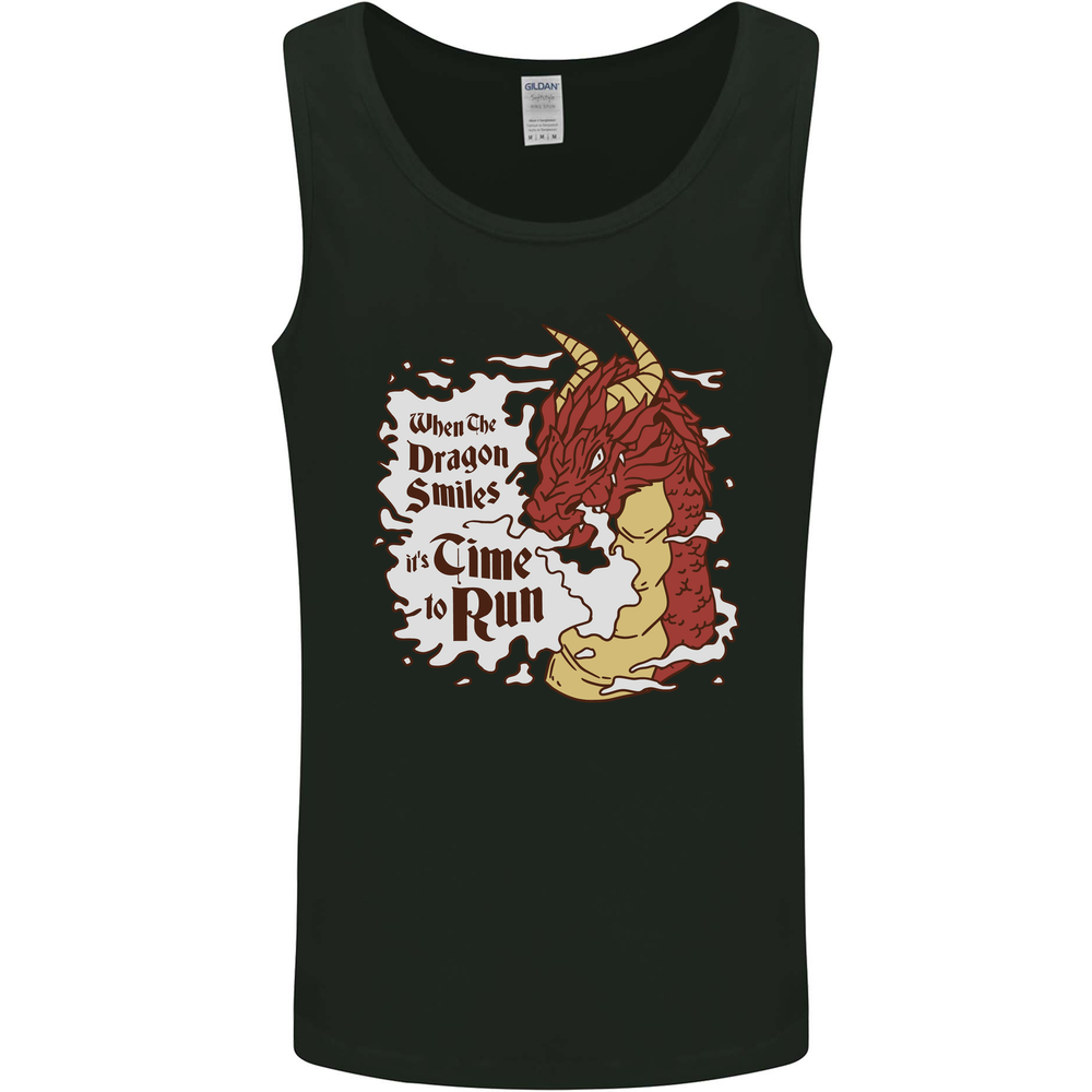 When a Dragon Smiles Fantasy RPG Mens Vest Tank Top