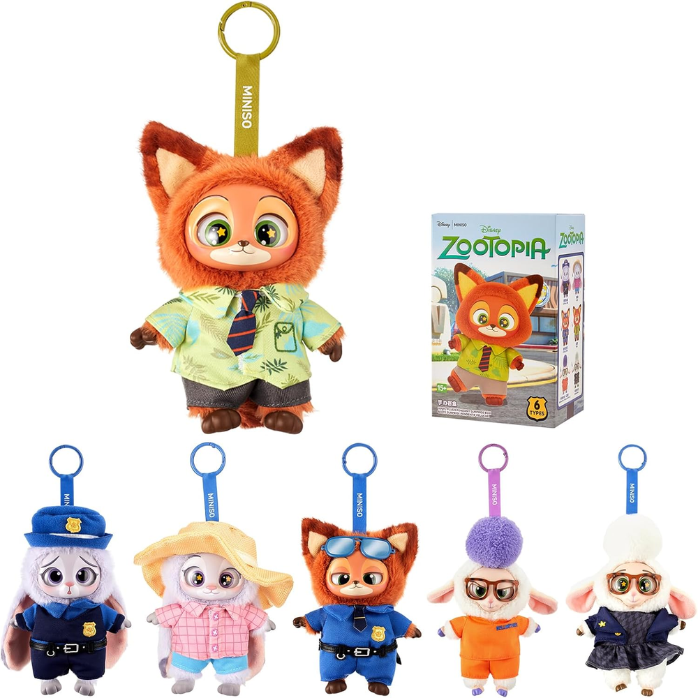 Disney Zootopia Soft Vinyl Plush Toy Blind Box Cute Mystery Animal Figurines, Co