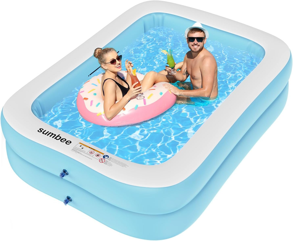 Large Inflatable Kiddie Pool for Kids & Adults 79x59x20 Inches