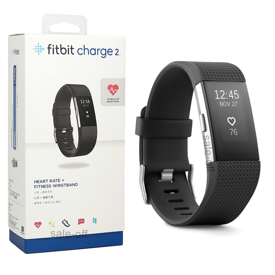 Fitbit Charge 2 HR Heart Rate Monitor Fitness Tracker-With S&L Wristband