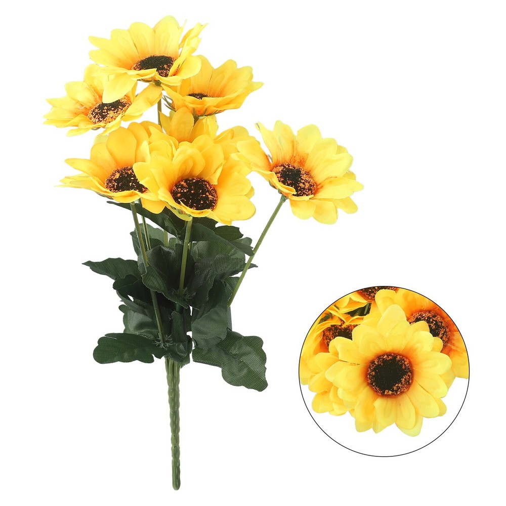 Fake Sunflower Bouquet 7 Heads Artificial Flowers for Home Decorations