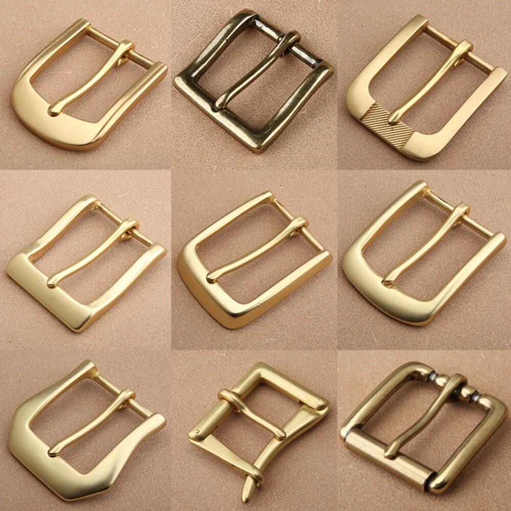 Solid Brass Pin Belt Buckles for Men & Women Fit 1.5in Belts
