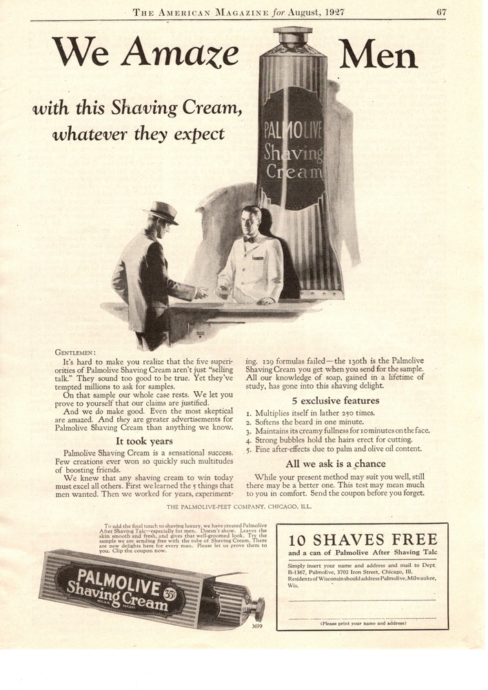 1927 Palmolive Shaving Cream 