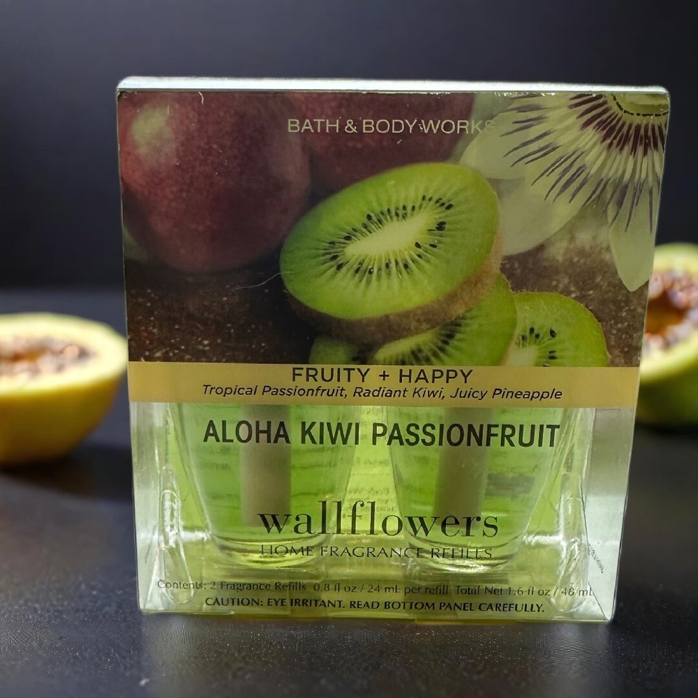 Bath & Body Works Aloha Kiwi Passionfruit Wallflowers Home Fragrance Refill 2 Pk