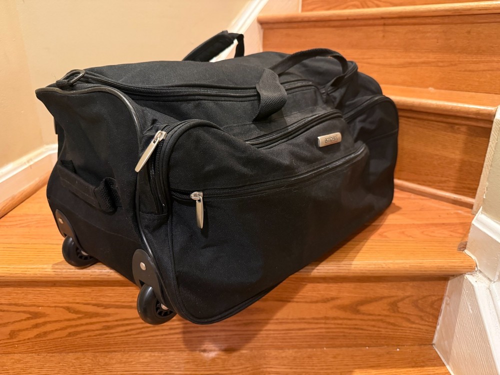 Embark Rolling Duffel Bag - Black Softside Travel Luggage 22