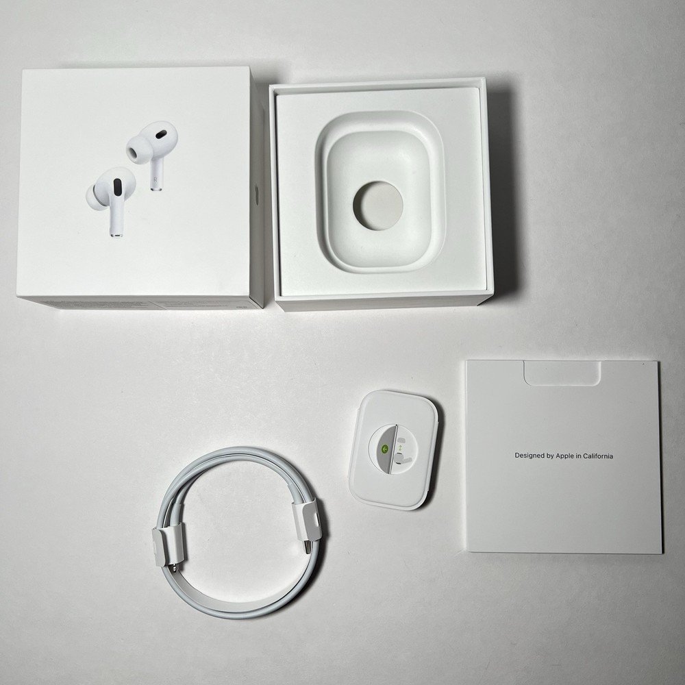 Original Apple AirPods Pro 2nd Gen Box w Manual Cord Tips Included