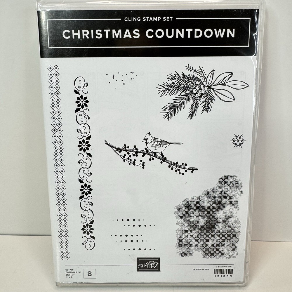 Stampin Up 151833 Christmas Countdown Rubber Cling Stamp Set Holiday