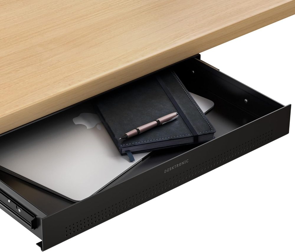 Hidden Organizer, Under-Desk Storage Drawer - Easy Installation, Space-Saving, L
