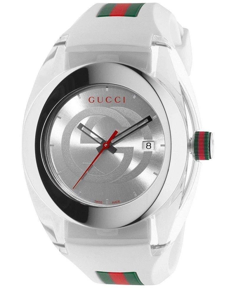 Gucci Sync XXL Men's White Dial Rubber Strap Watch - YA137102