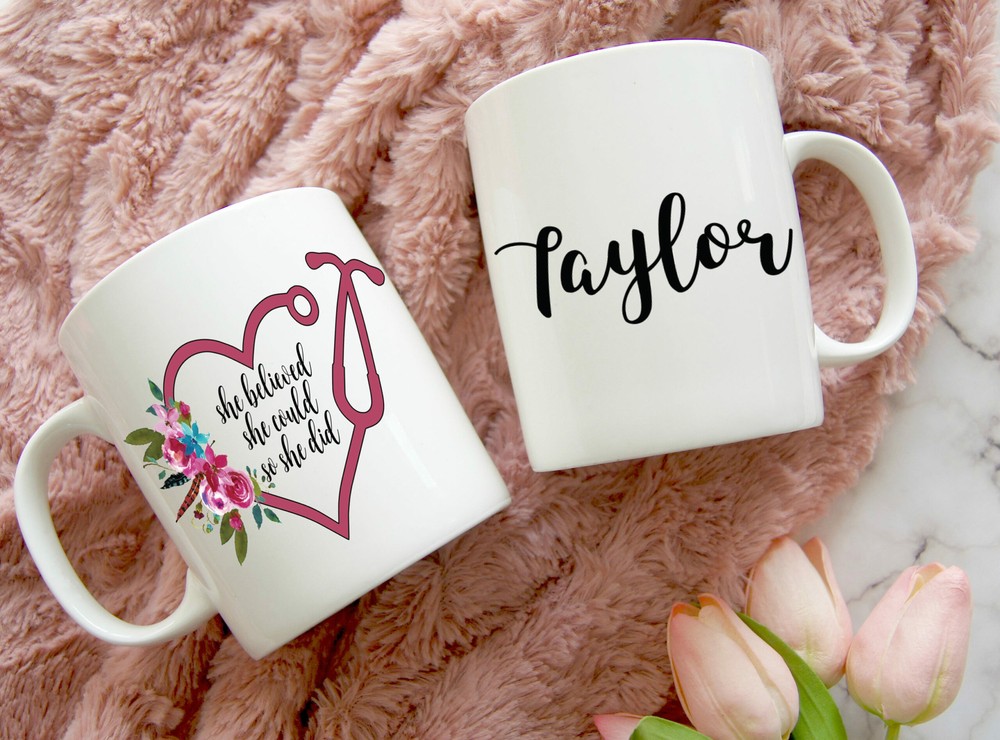 She Believed She Could So She Did Nurse Mug Personalized Nurse Mug