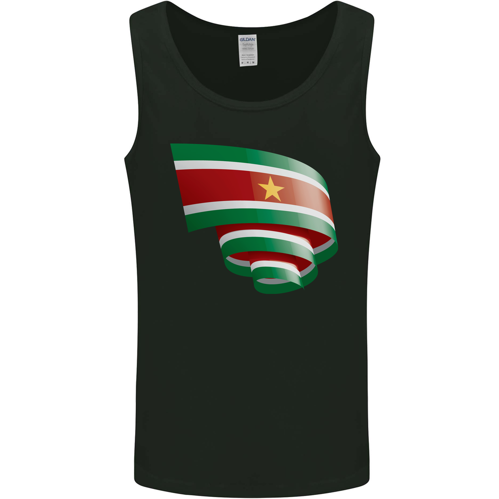 Curled Suriname Flag Suriname Day Football Mens Vest Tank Top