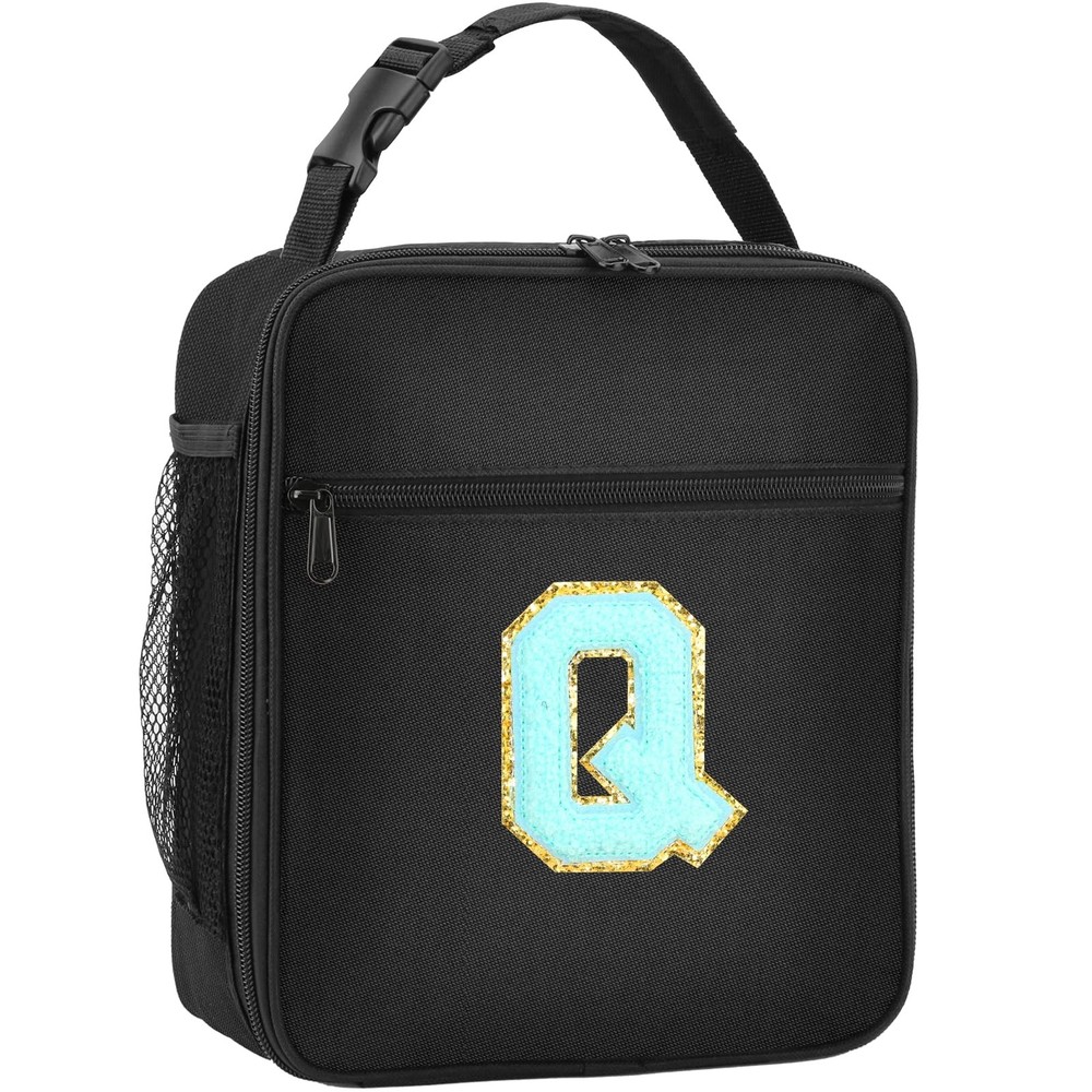 Custom Initial Insulated Lunch Bag with Monogram Patch for Teens & Adults